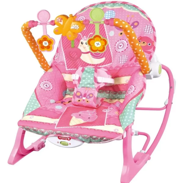 Silla mecedora vibradora musical iBaby Crece conmigo Rosado