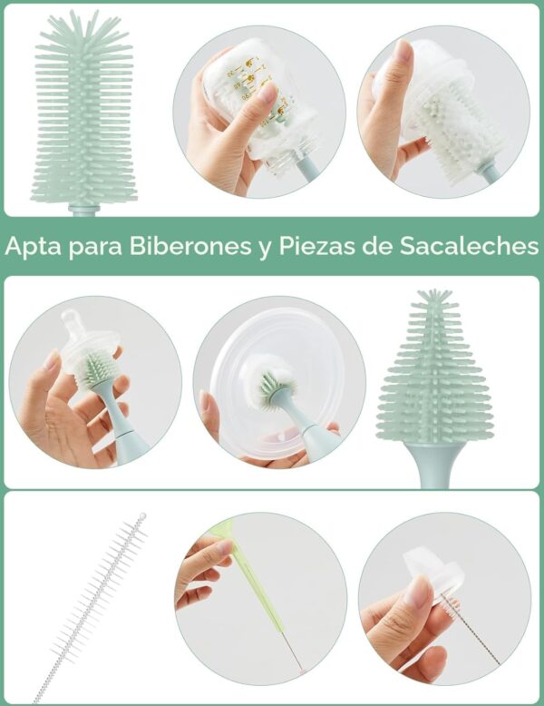 Momcozy Kit de Cepillos para Biberones - Precisa para Biberones, Tetinas y Extractores de Leche