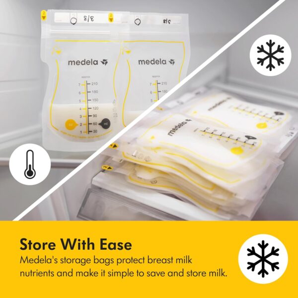 Medela Easy Pour – Pack de 100 bolsas de almacenamiento de leche materna (210 ml)